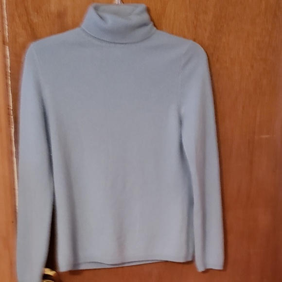 Charter Club Sweaters - Baby blue cashmere turtleneck sweater.